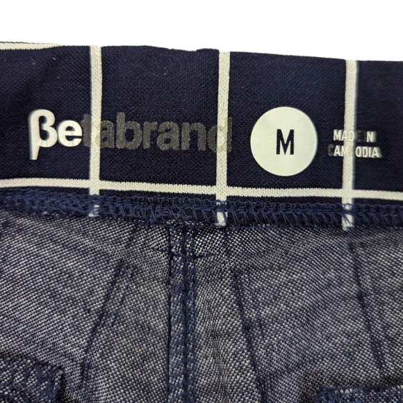 Betabrand Windowpane Stretch Dress Pants Career Womens Medium Navy Blue Pull On - Picture 7 of 11